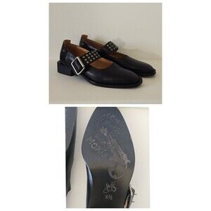 John FLUEVOG Moxie Mary Jane Black Leather Studded Women's Shoes